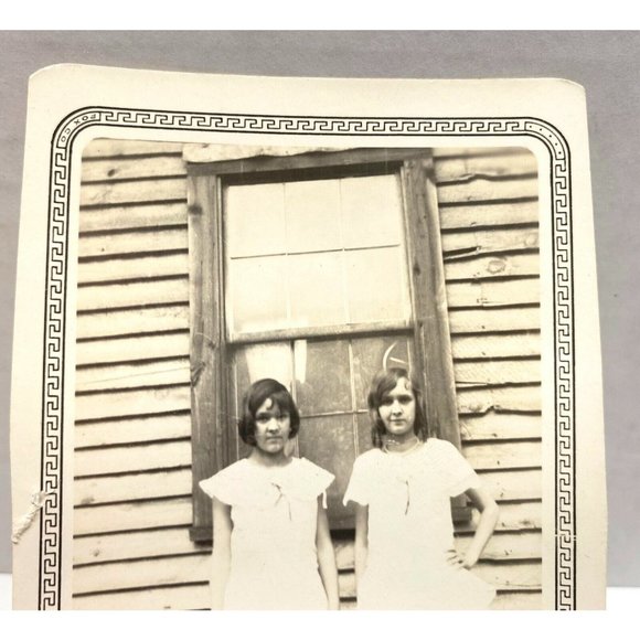 Sisters Portrait 1930s Found Photo Sunday Church Dress Vintage Photograph - Picture 3 of 6